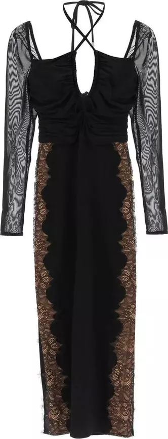 Black Polyester Cocktail Dress