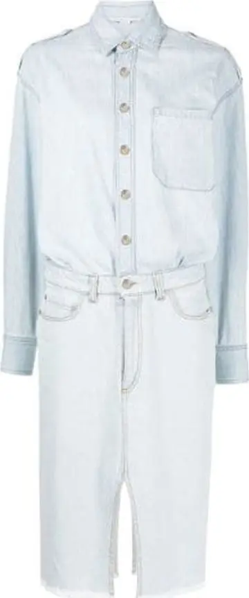 Blue Cotton Casual Dress
