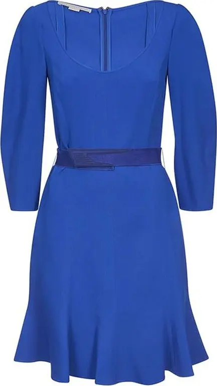 Blue Viscose Casual Dress