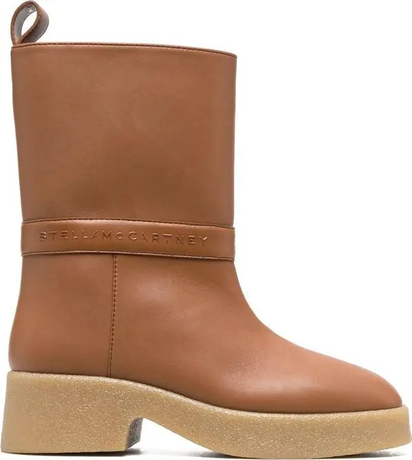Brown Polyethylene Ankle Boots