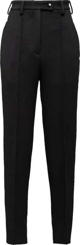 Black Virgin Wool Casual Pants