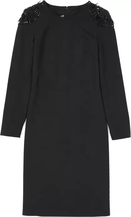 Black Elastane Casual Dress