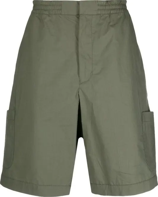 Bicolor Cotton Bermuda Shorts