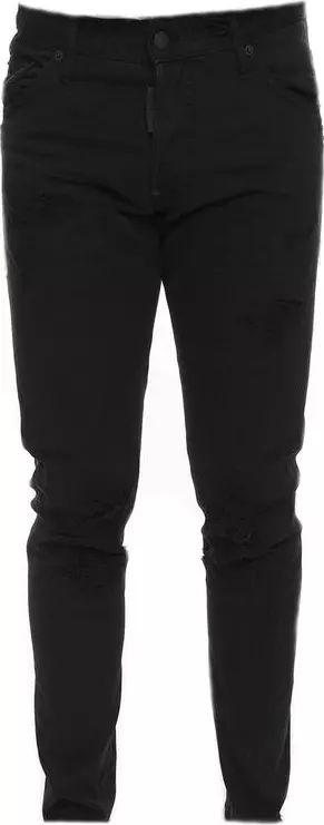 Black Cotton Skinny Jeans