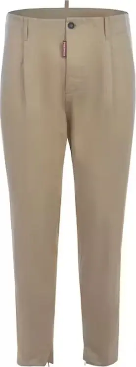 Beige Cotton Chino Pants