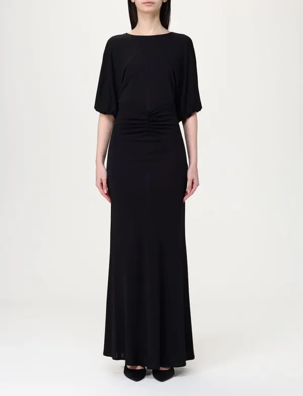Black Elastane Casual Dress