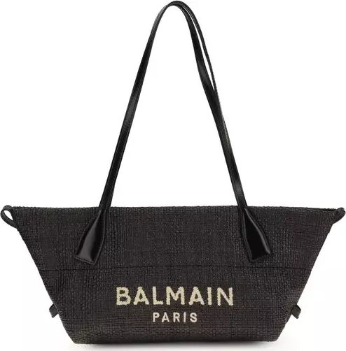 Black Raffia Shoulder Bag