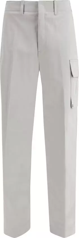 Silver Cotton Cargo Pants