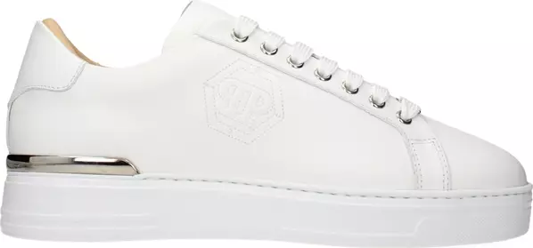 White Leather Low Top Sneakers