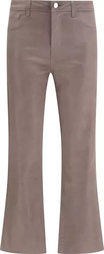 Beige Cotton High-Waisted Jean