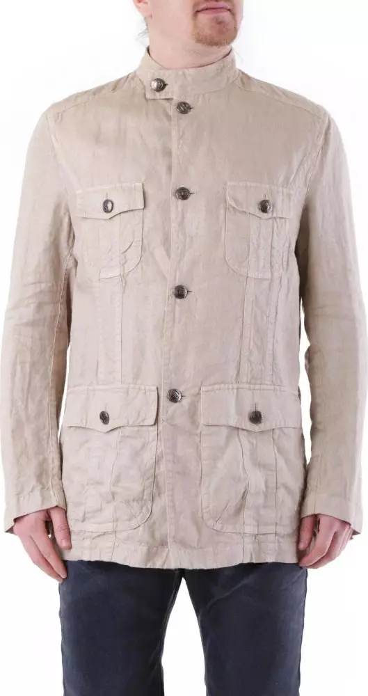 Beige Linen Coat