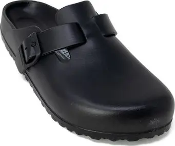 Black Artificial Leather Slippers