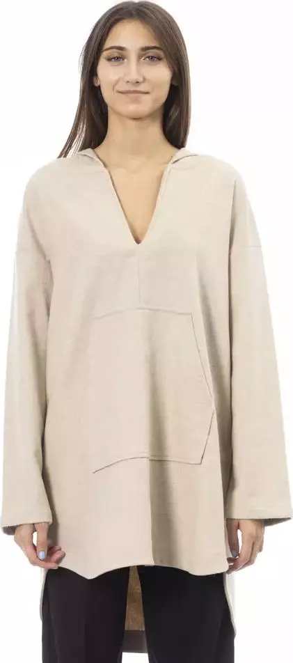 Beige Wool Hoodie
