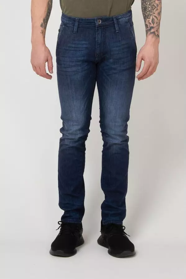 Blue Cotton Slim Fit Jeans