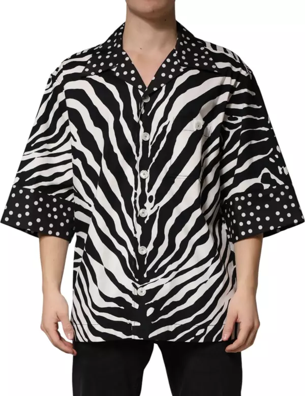 Black White Zebra ButtonDown Oversize Shirt