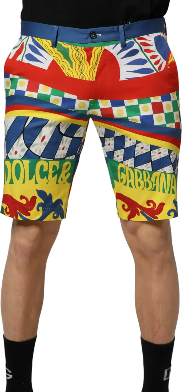Multicolor Carretto Print Men Bermuda Shorts