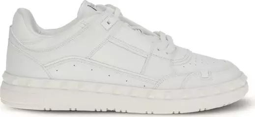 White Calf Leather Bos Taurus Low Top Sneakers