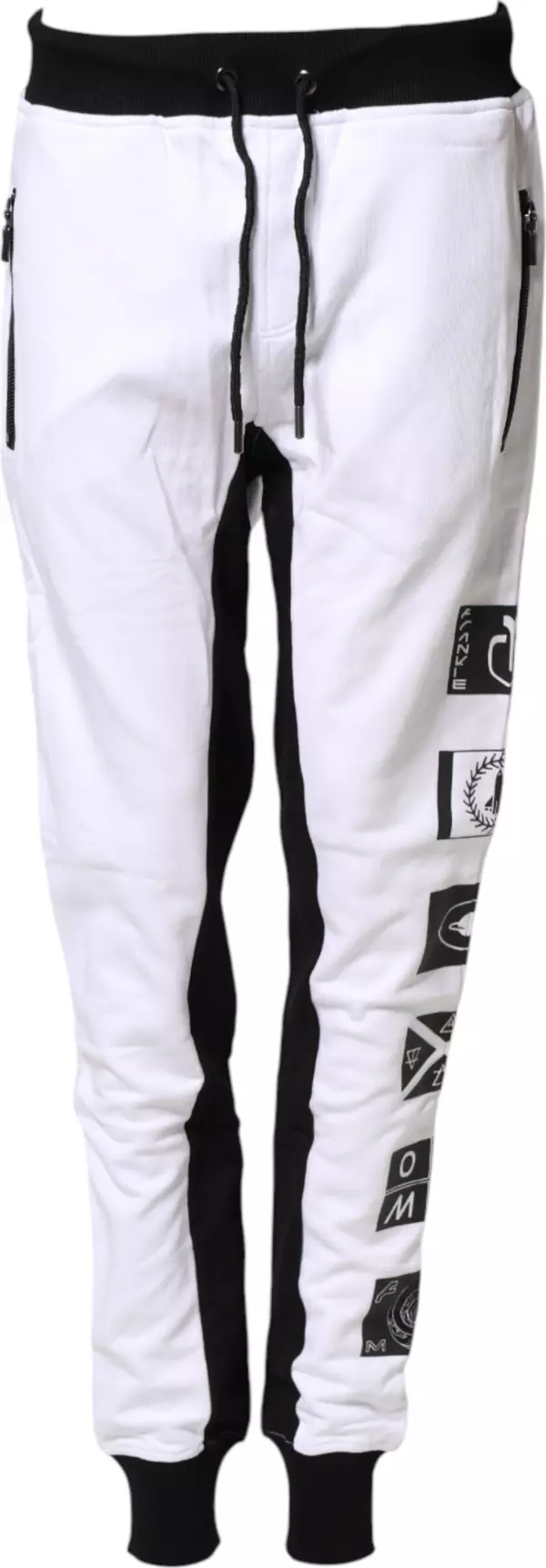 Black White Skinny Jogger Sweatpants Pants