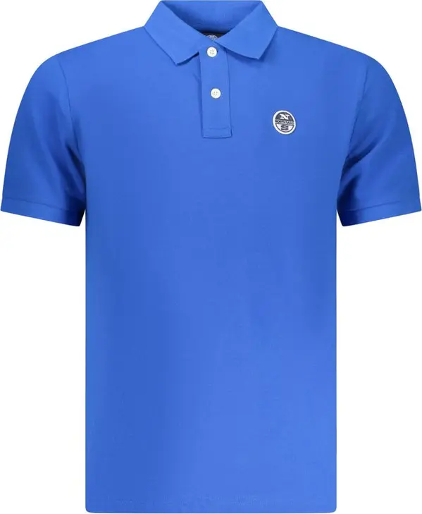 Blue Cotton Men's Polo Shirt