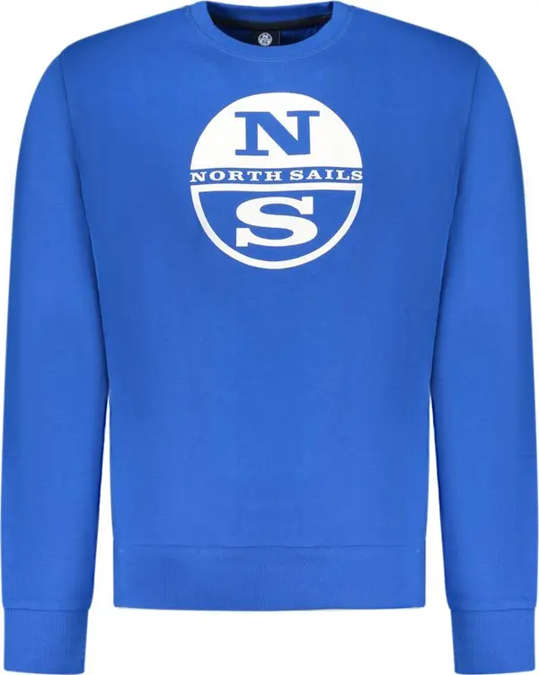 Blue Cotton Men Sweatshirt