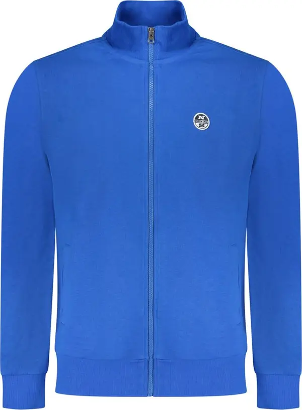 Blue Cotton Men Sweatshirt