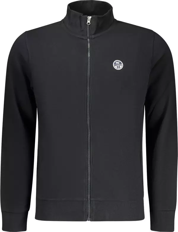 Black Cotton Men Sweatshirt