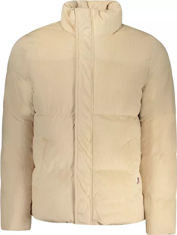 Beige Polyester Men's Jacket