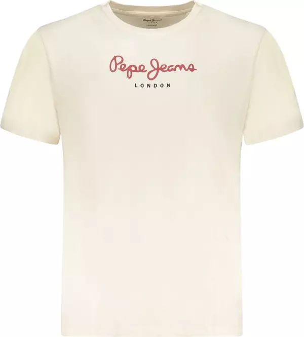 Beige Cotton Men's T-Shirt