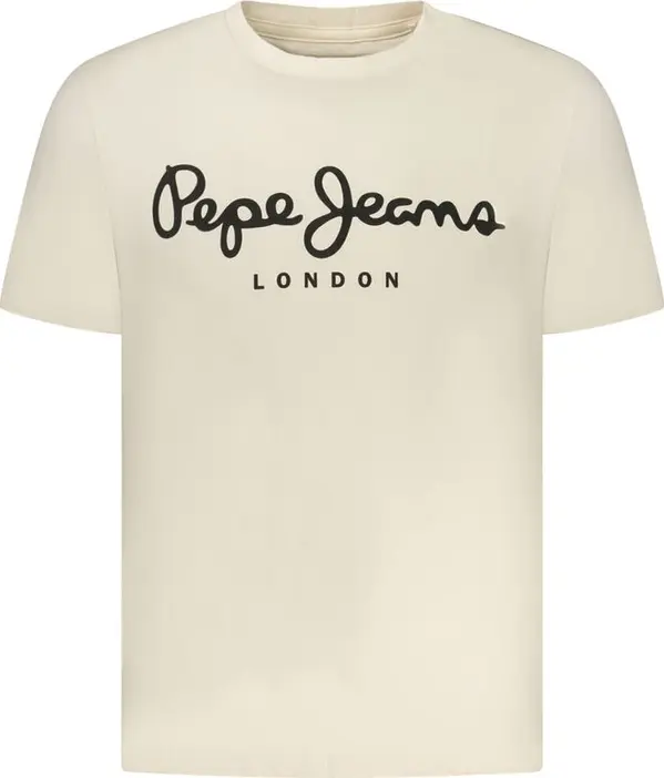 Beige Cotton Men's T-Shirt