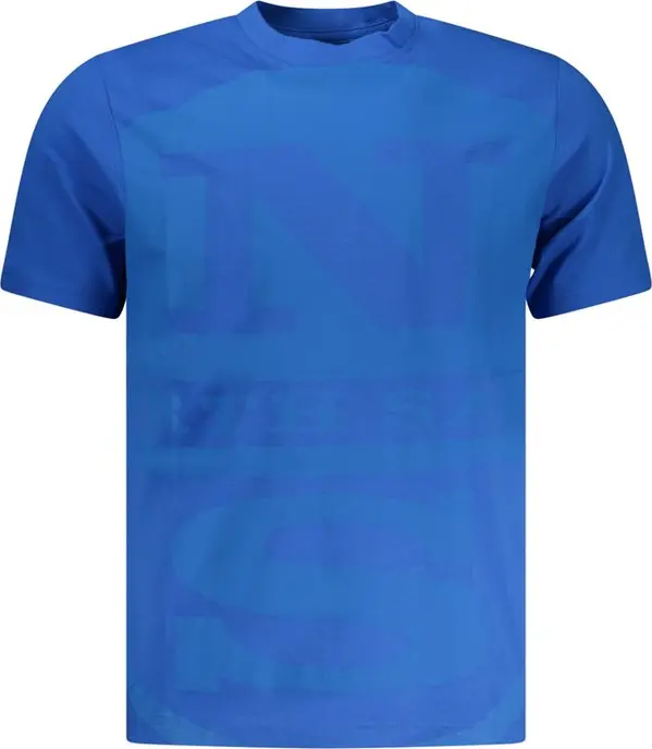 Blue Cotton Men T-Shirt