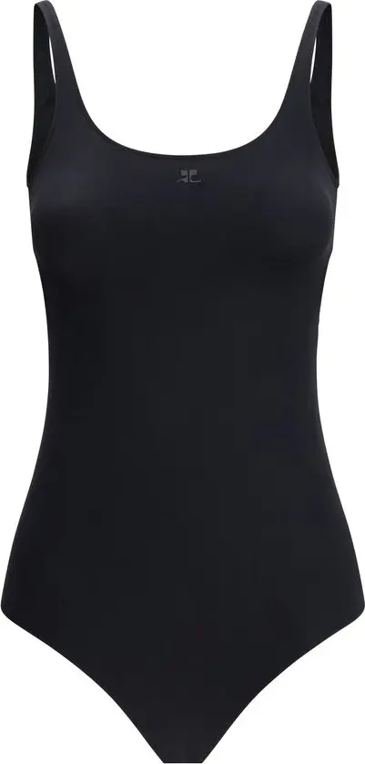 Black Elastane One-Piece Swimsuit