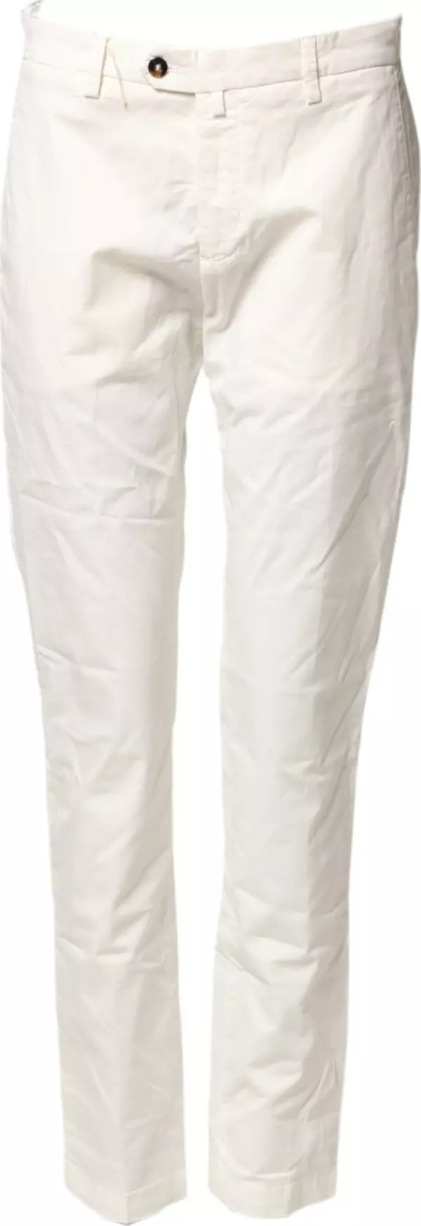 White Cotton Straight Fit Chino Trouser Pants