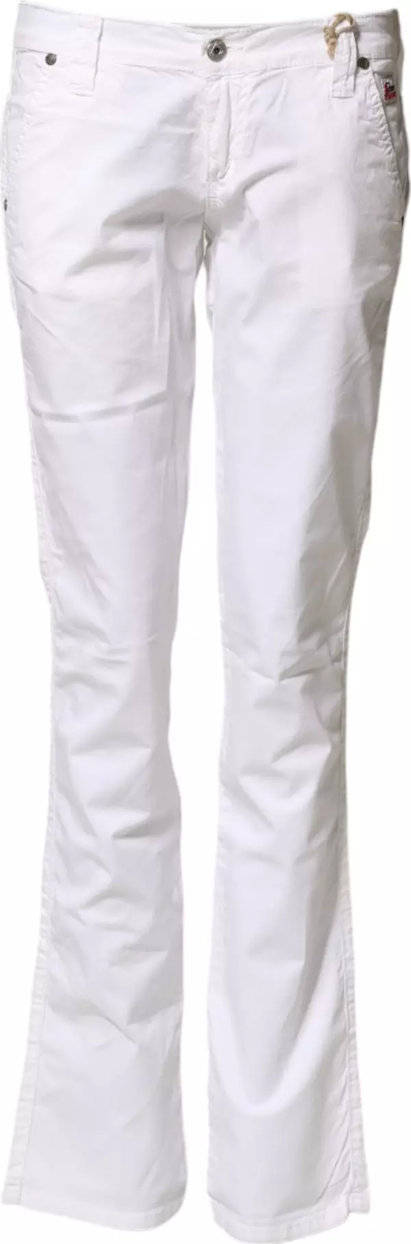 White Low Waist Bootcut Flared Denim Trouser Jeans