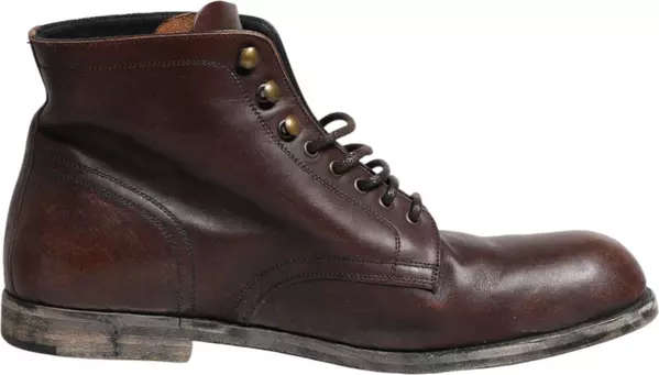 Brown Lace Up Short Ankle Boots Men Shoes