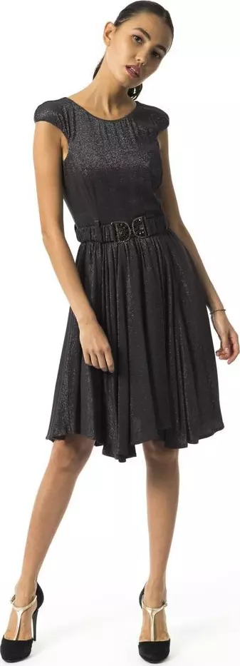 Gray Viscose Casual Dress