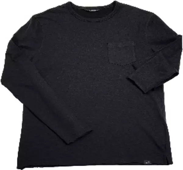Black Cotton Long Sleeve T-Shirt