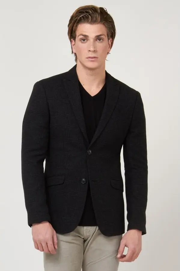 Black Polyester Blazer