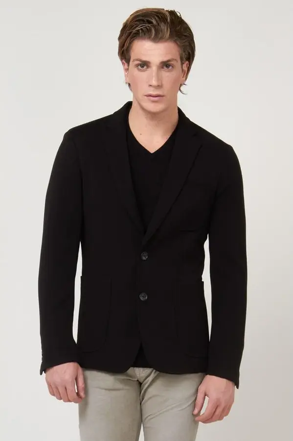 Black Polyester Blazer
