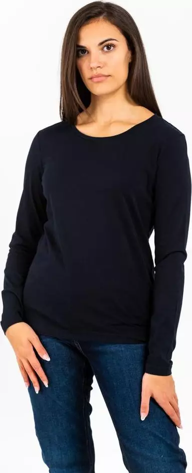Blue Cotton Long Sleeve T-Shirt