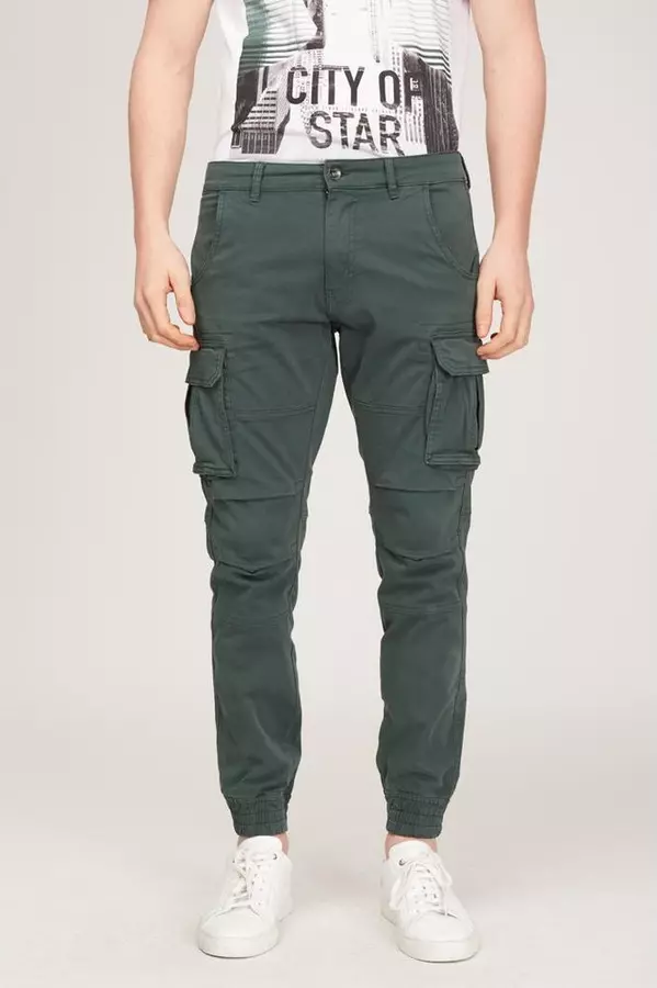 Green Cotton Cargo Pants