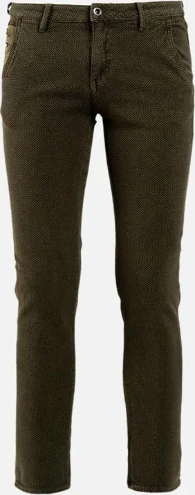 Brown Cotton Casual Pants
