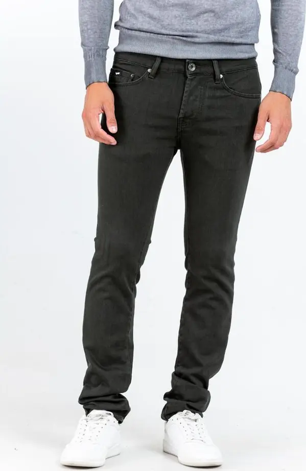 Green Cotton Slim Fit Jeans