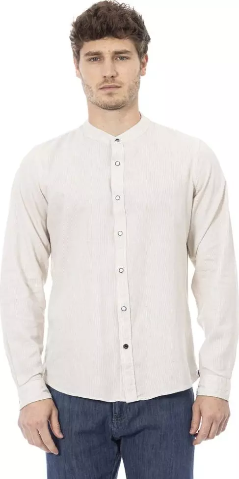 White Rayon Long Sleeve T-Shirt
