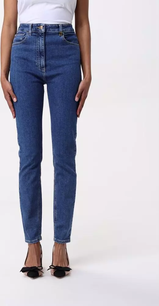 Blue Denim High-Waisted Jean