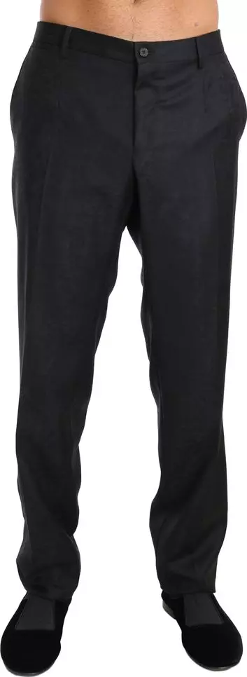 Gray Cotton Dress Pants