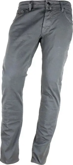 Gray Cotton Slim Fit Jeans