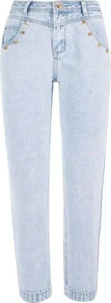 Blue Cotton Boyfriend Jeans