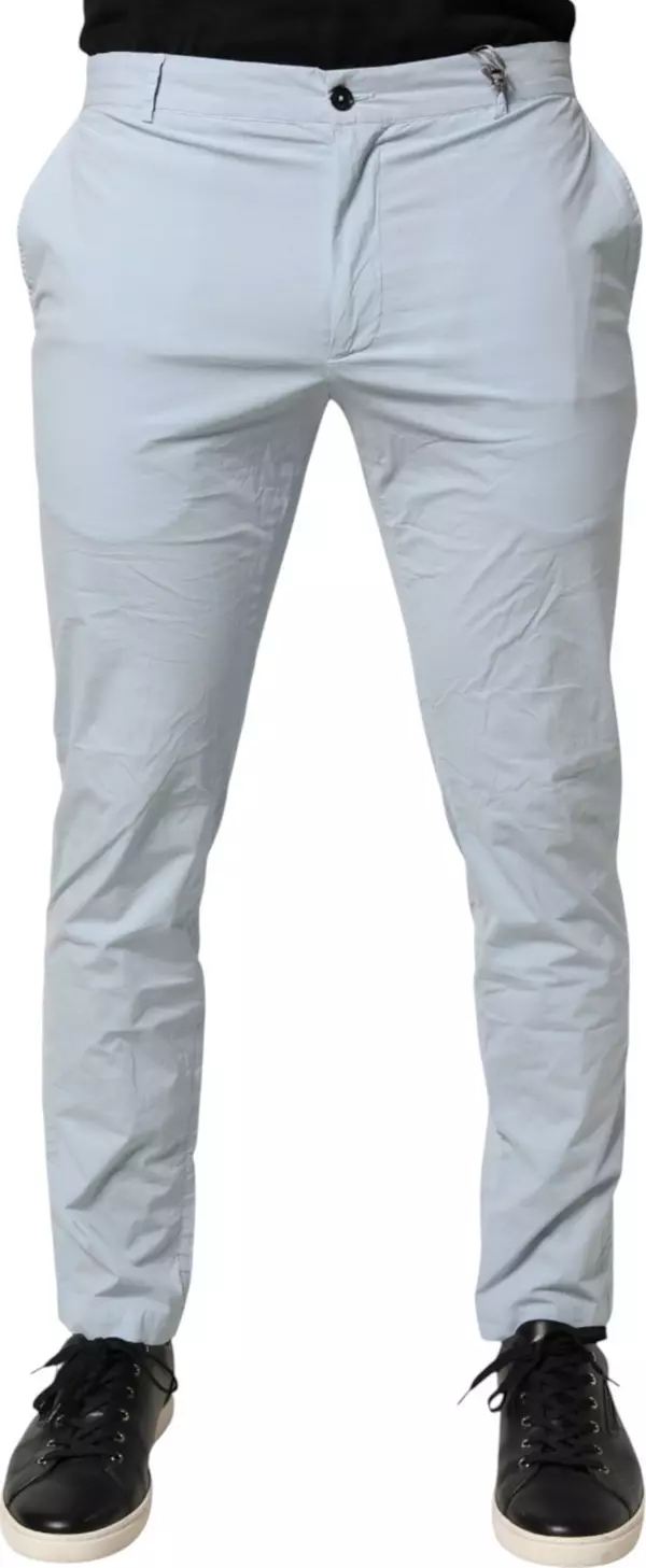 Light Blue Skinny Dress Trouser Pants