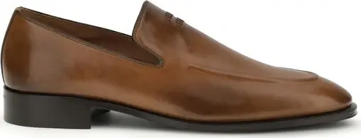 Brown Calf Leather Bos Taurus Slip-On Loafers