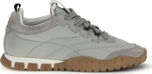 Gray Recycled Polyamide Athletic Sneakers